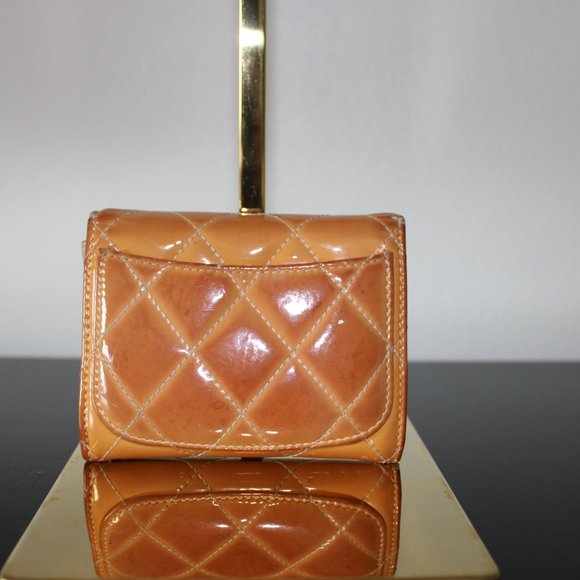 💗Chanel Authentic Classic Small Flap Wallet Lambskin Patten Leather CC Logo - Picture 2 of 13